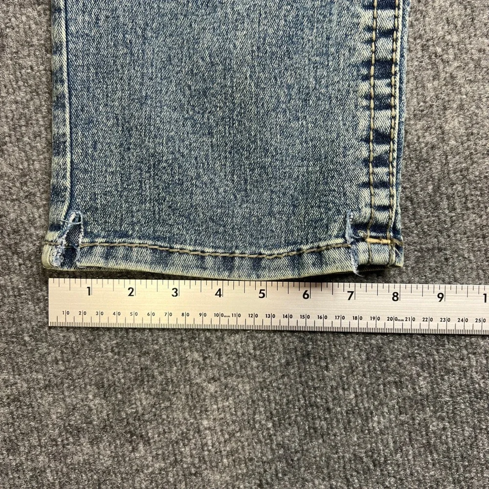 True Religion Mens 36 Geno Big T Flap Slim Jeans Light Wash Blue‎ 70219N30R1